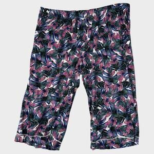 Simple Pleasures 3X Pajama Sleep Lounge Capri Pants Cotton Modal Tropical